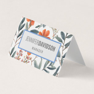 Floral Modernes Minimalistisch Elegantes Beruflich Visitenkarten