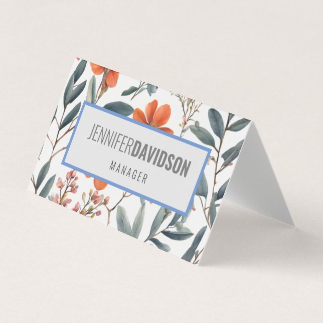 Floral Modernes Minimalistisch Elegantes Beruflich Visitenkarten (Vorderseite)
