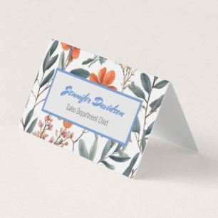 Floral Modernes Minimalistisch Elegantes Beruflich Visitenkarten