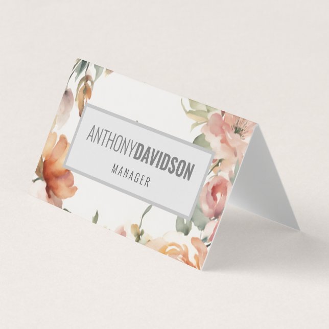 Floral Modernes Minimalistisch Elegantes Beruflich Visitenkarten (Vorderseite)