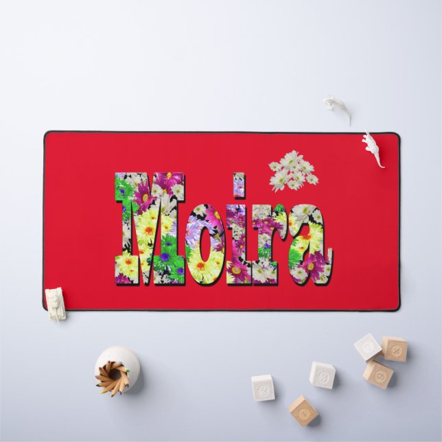 Floral Moira Nom, Mat de bureau (Tableau pour enfants)