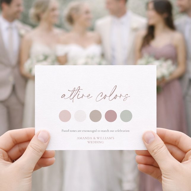 Floral Monogram Attire Colors Card Einladung (Von Creator hochgeladen)