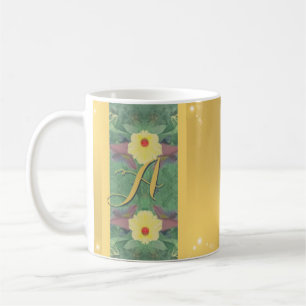 Floral Monogram Brass-ähnliche Porzellan-Kaffee-Ta Kaffeetasse