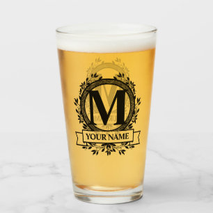 Floral Monogram Design Glas
