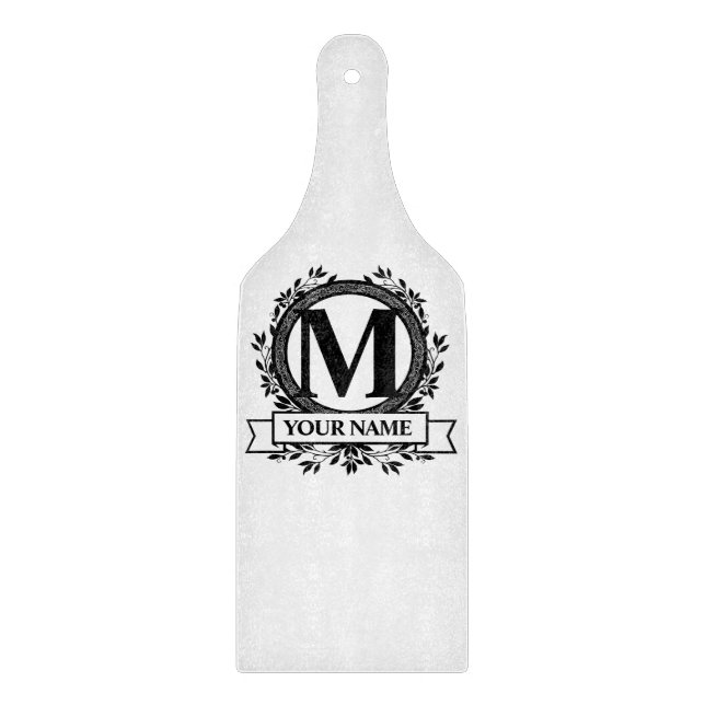 Floral Monogram Design Schneidebrett (Vorderseite)