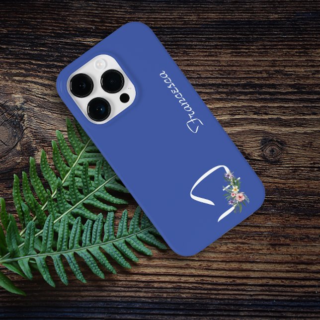 Floral Monogram F Retirement Case-Mate iPhone 14 Pro Hülle (Von Creator hochgeladen)