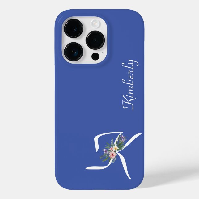 Floral Monogram I Retirement Case-Mate iPhone 14 Pro Hülle (Rückseite)