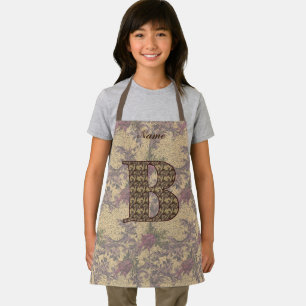 Floral Monogram Initial B Your Name Elegant Apro Schürze