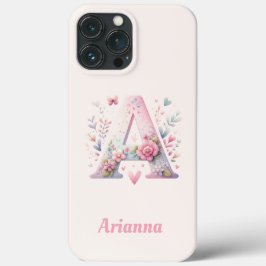 Floral Monogram iPhone 13 Pro Max Coque