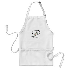 Floral Monogram letter P Retirement Apron Schürze