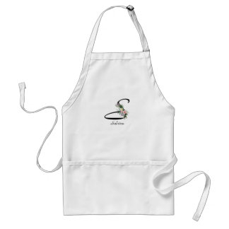 Floral Monogram letter S Retirement Apron Schürze