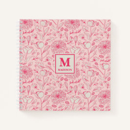 Floral Monogram Notebook Journal Notizbuch