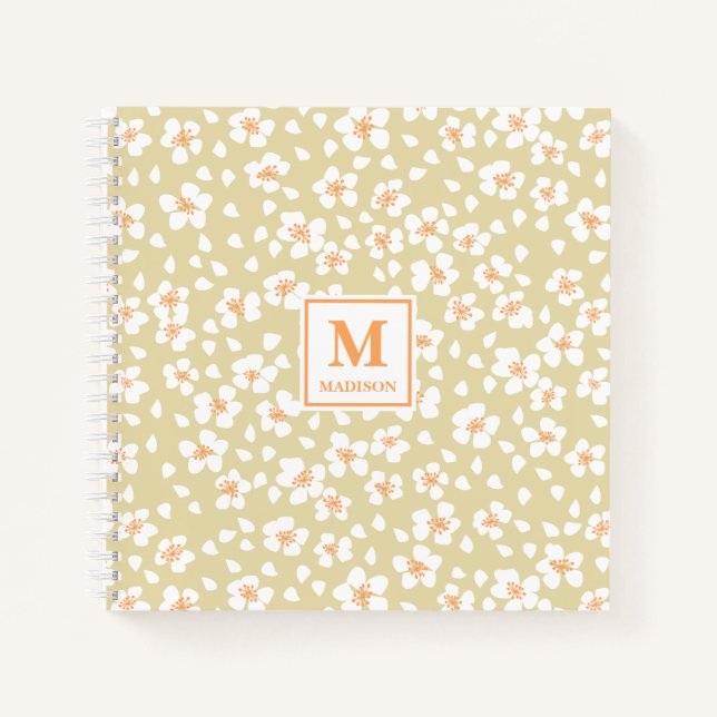 Floral Monogram Notebook Journal Notizbuch (Vorderseite)