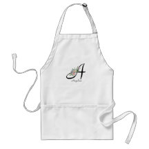 Floral Monogram Retirement-Schürze