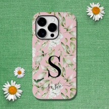 Floral Monogram Script Name protective