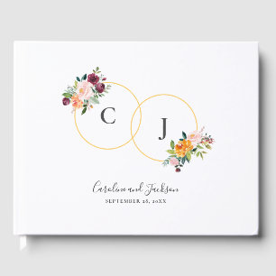 Floral Monogram Wedding Guest Book Gästebuch