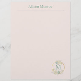 Floral Monogramm Briefbogen