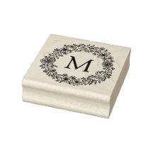Floral Monogramm-Briefmarke