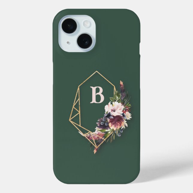 Floral Monogramm Case-Mate iPhone Hülle (Rückseite)
