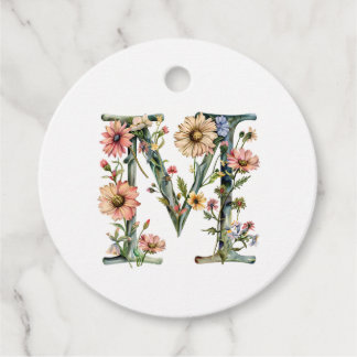 Floral Monogramm Geschenkanhänger