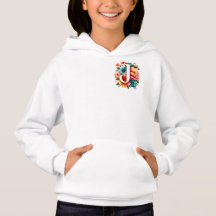 Floral Monogramm J mit Pastell-Blume