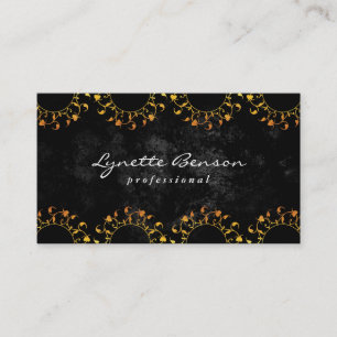 Floral Monogramm   Lux Muster (Gold) Visitenkarte