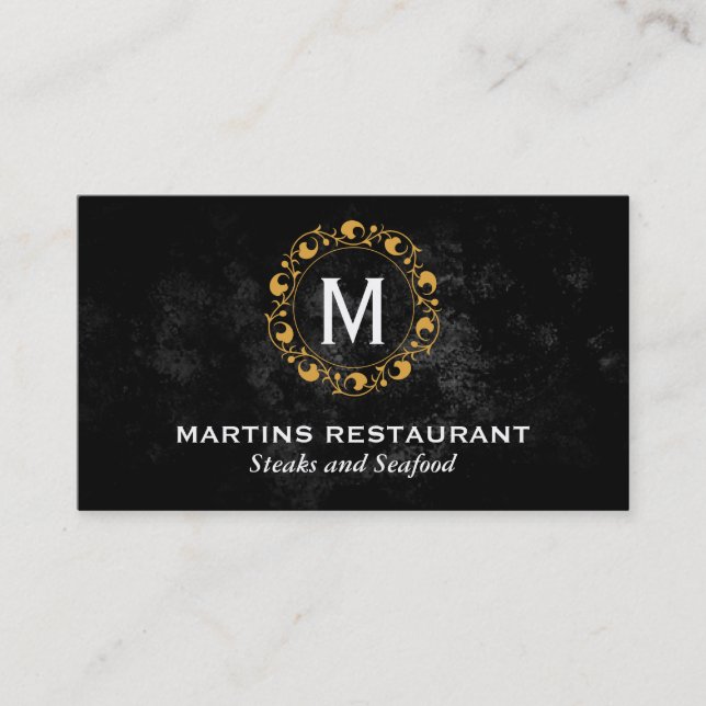 Floral Monogramm | Lux Visitenkarte (Vorderseite)