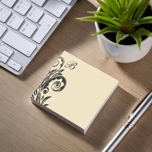 Floral Monogramm Postnotizen Post-it Klebezettel