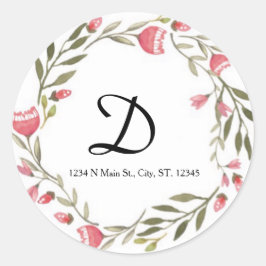 Floral Monogramm Runder Aufkleber