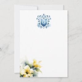 Floral Monogramme Merci Cartes Majestic Crest