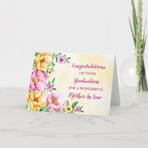 Floral Mother in Law Gratulation Abschluss Karte
