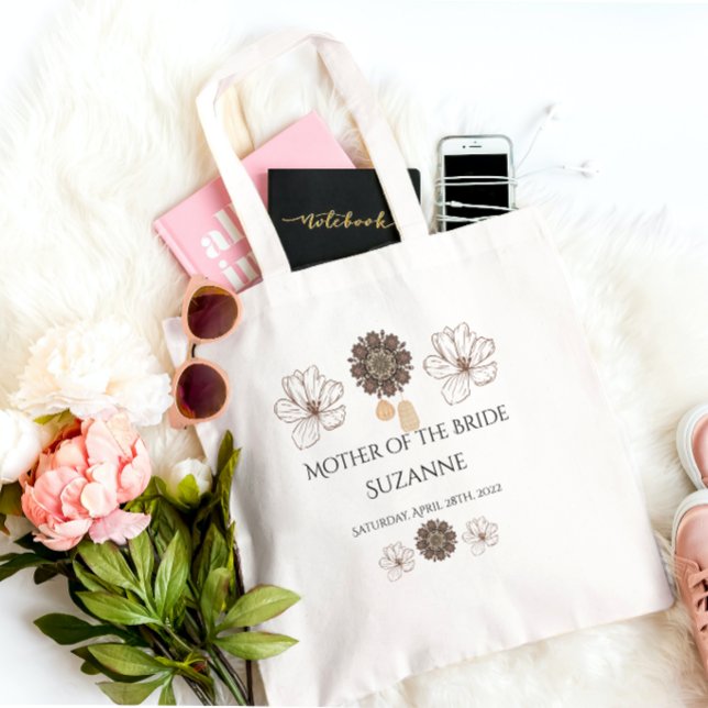 Floral Mother of the Bride Boho Wedding  Tragetasche (Von Creator hochgeladen)