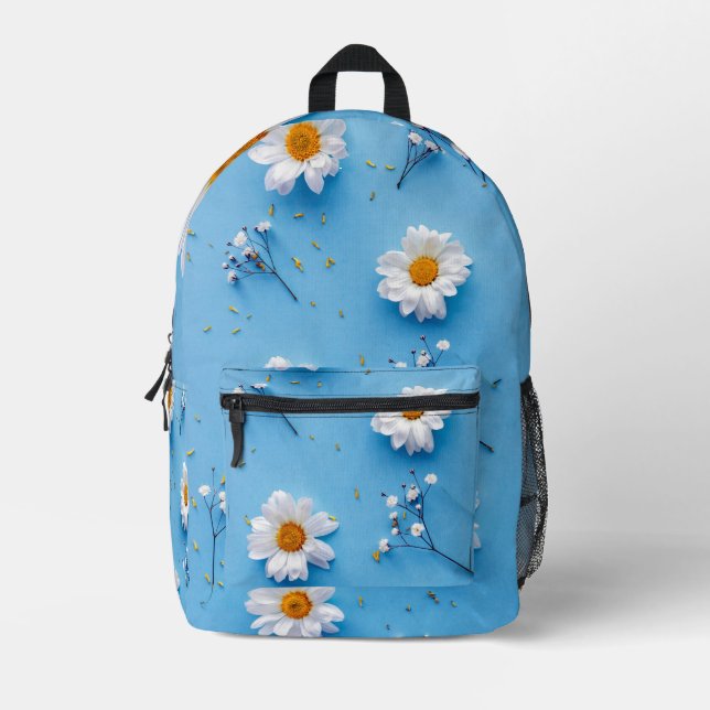Floral Motif bleu Print Cut Sac à coudre (Recto)