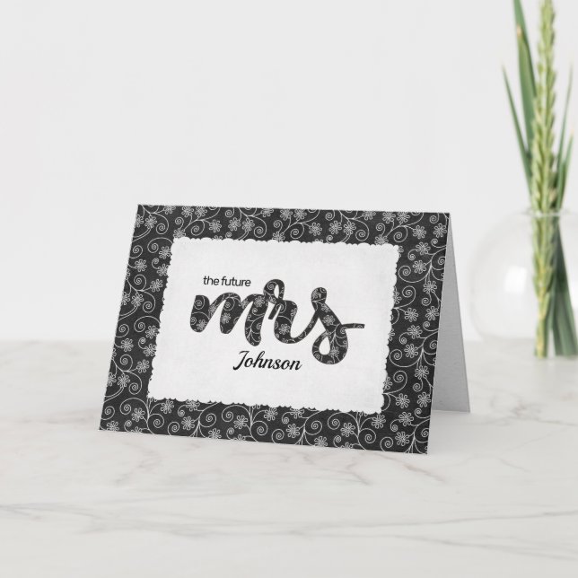 Floral Mrs. Brautparty Card for Shower Karte (Vorderseite)
