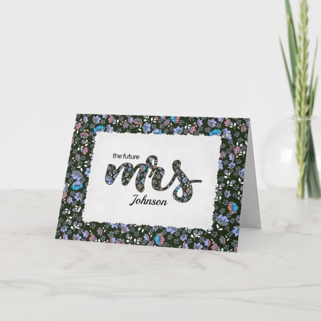 Floral Mrs. Brautparty Card for Shower Karte (Vorderseite)