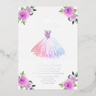 Floral Multicolor Quinceanera Folieneinladung