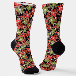 Floral multicolored sketch retro autumn socken