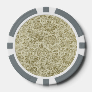 Floral Muster Antique Damask Paisley Pokerchips