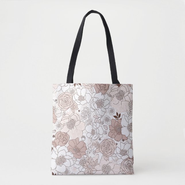 Floral Muster Tote Bag Tasche (Vorderseite)