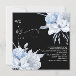 *~* Floral Mute Blue Bouquet AR15 QR UAWG WEDDING Einladung