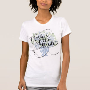 Floral Mutter der Bride Modern Script Blue Rose T-Shirt