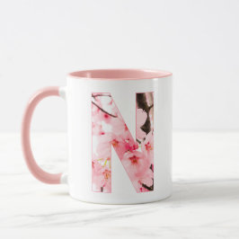 Floral N Initial Mug | Personalized Name & Traits Tasse