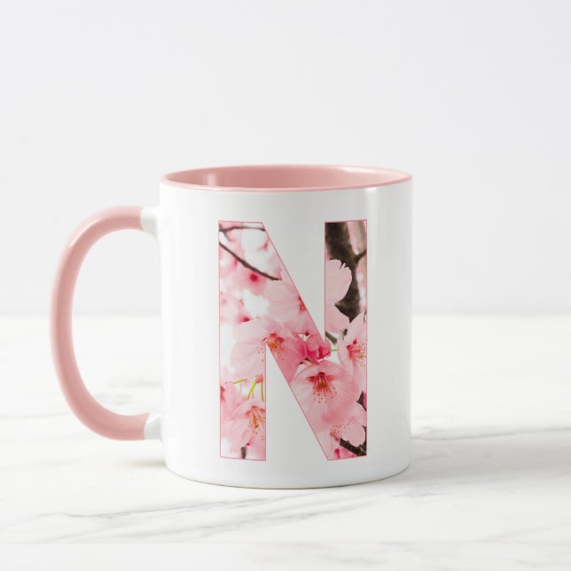 Floral N Initial Mug | Personalized Name & Traits Tasse (Links)