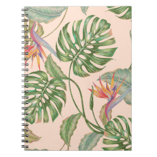 Floral nahtlos Vintages tropisches Muster Hintergr Notizblock