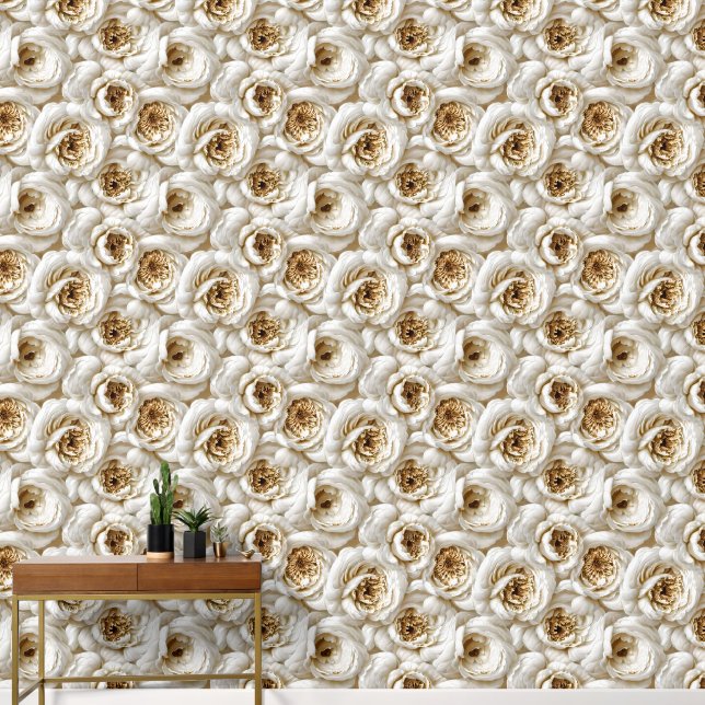 Floral nahtloses Muster 3D-Peelings Luxus elegant Tapete (Korridor)