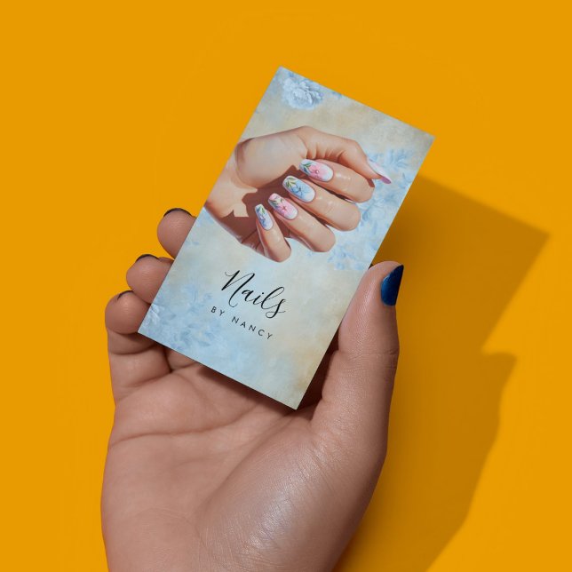 Floral Nail Art Pastel  Visitenkarte (Von Creator hochgeladen)