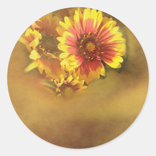 Floral Name-Tag-Aufkleber Runder Aufkleber (Vorderseite)