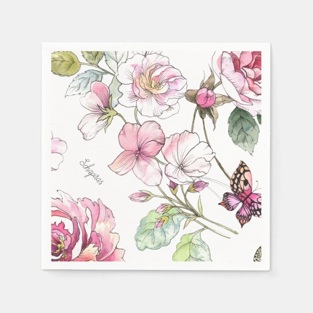 Floral Napkin Serviette (Vorderseite)