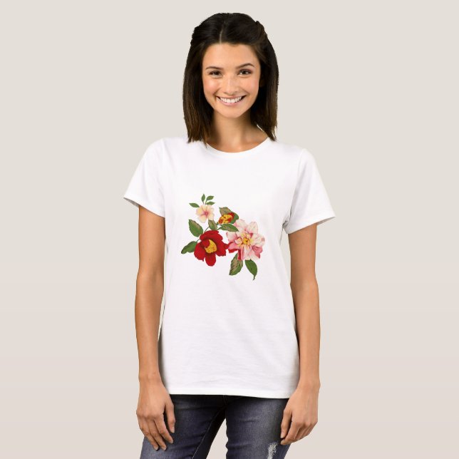 Floral Nature Lover Floral Graphisme T-Shirt (Devant entier)
