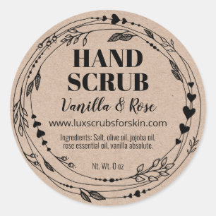 Floral Naturel Maison Scrub à la main Étiquettes K